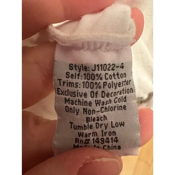 Johnny Was Averi Relaxed Tee Embroidered Red Floral Bee Sz Small - Picture 7 of 8